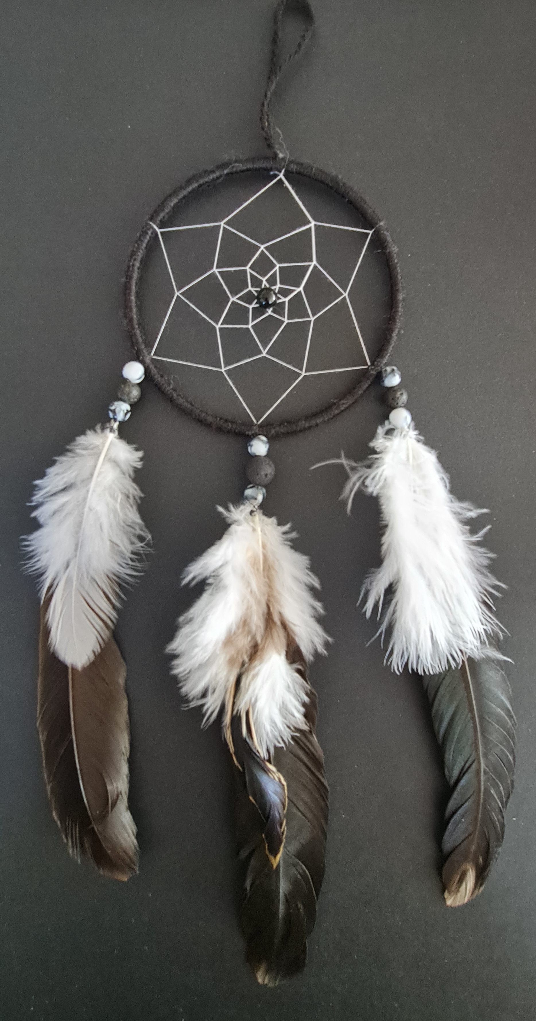 Attrape-rêve 10cm noir & blanc