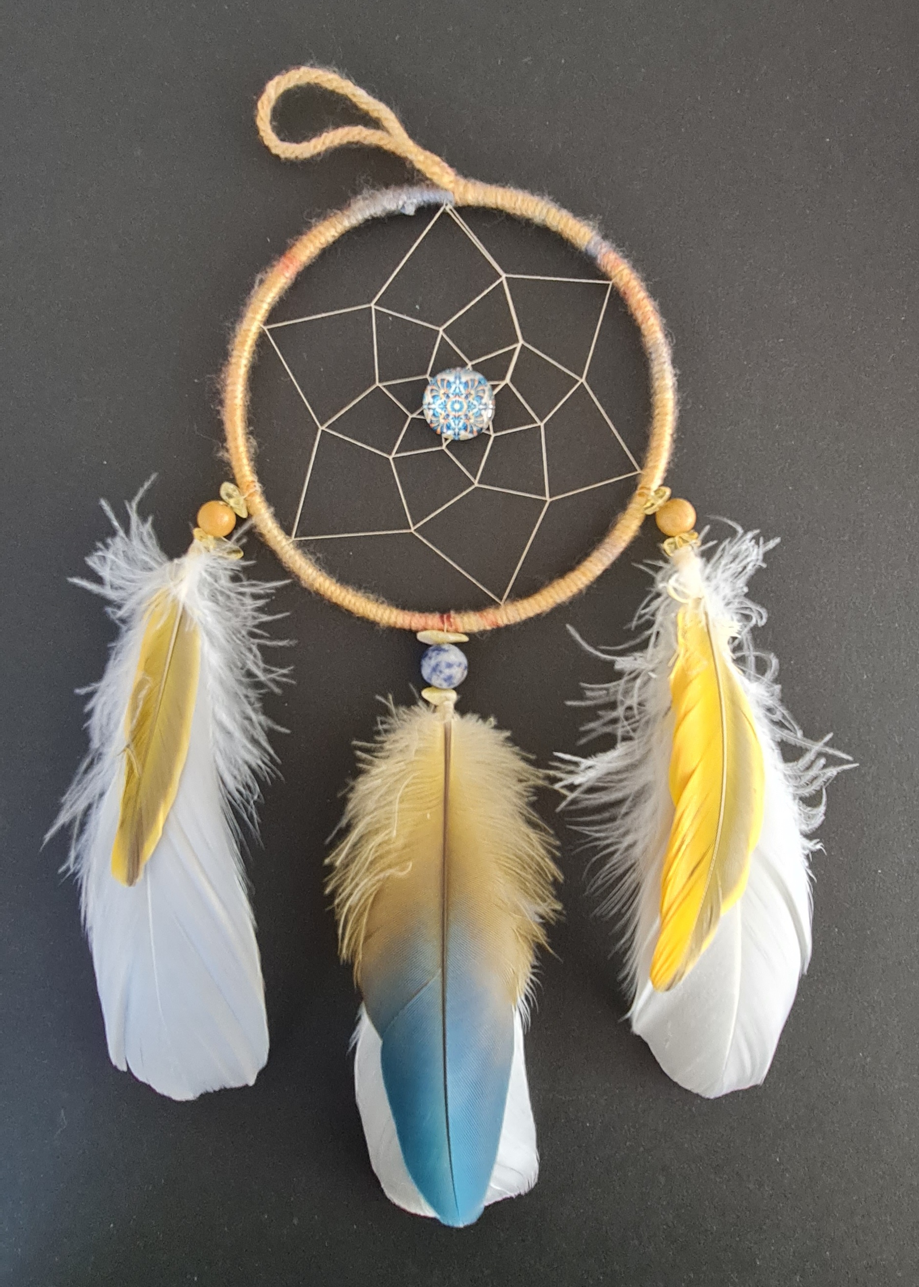 Attrape-rêve 10cm jaune