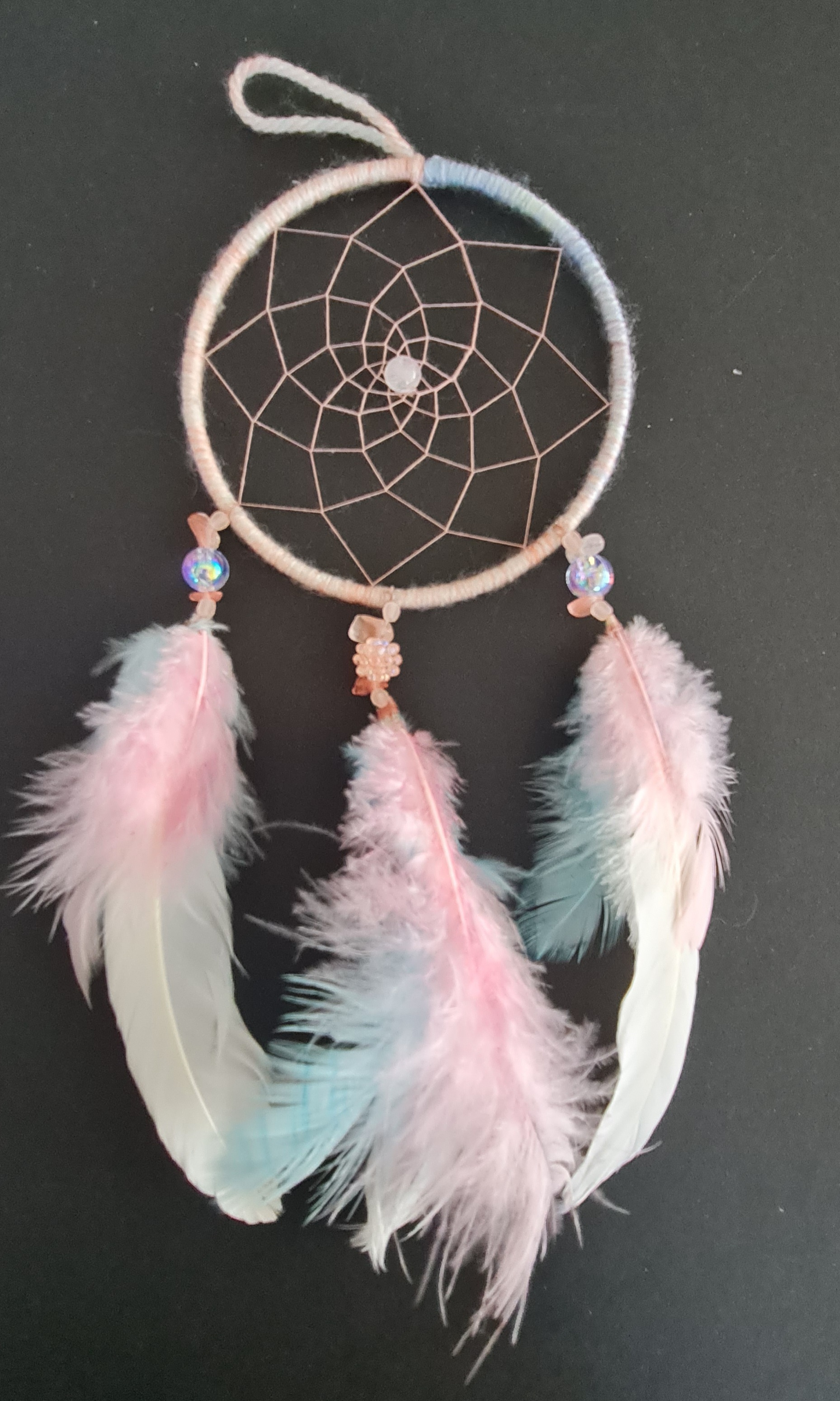 Attrape-rêve 10cm rose & bleu