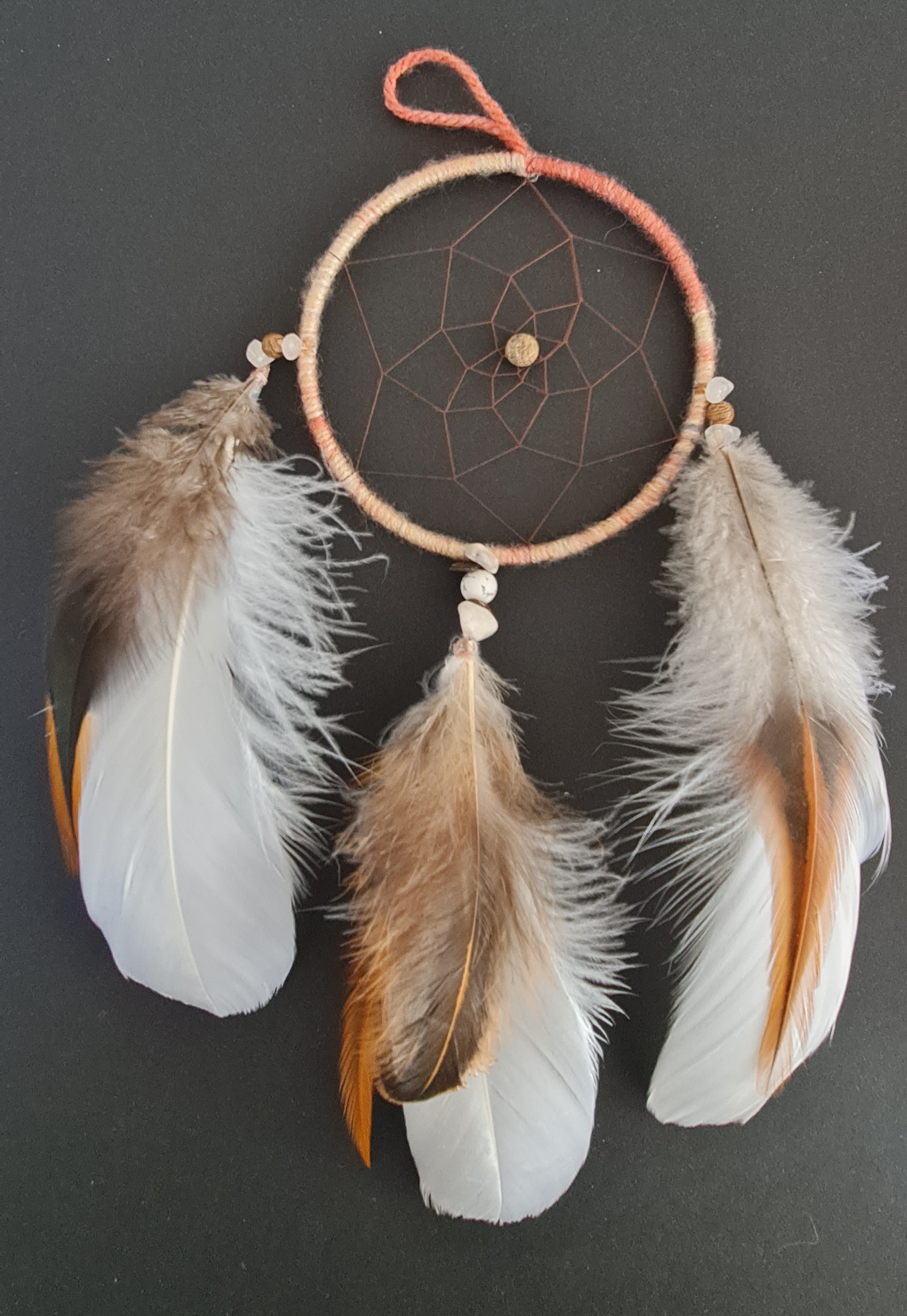 Attrape-rêve 10cm blanc & brun